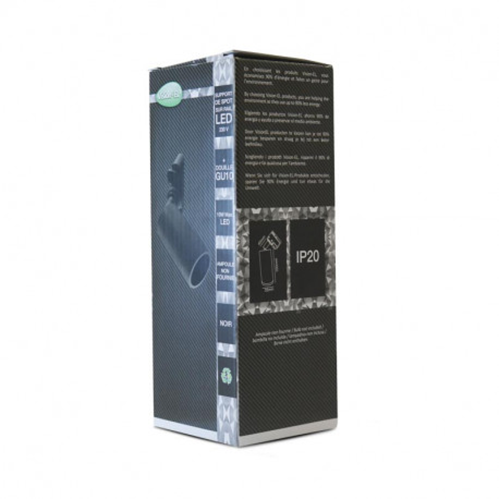 SPOT LED RAIL GU10 IP20 NOIR